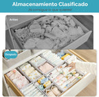 Vtopmart Paquete de 18 Organizadores de Ropa para Bebé, Cajas de Tela Plegables para Cajones