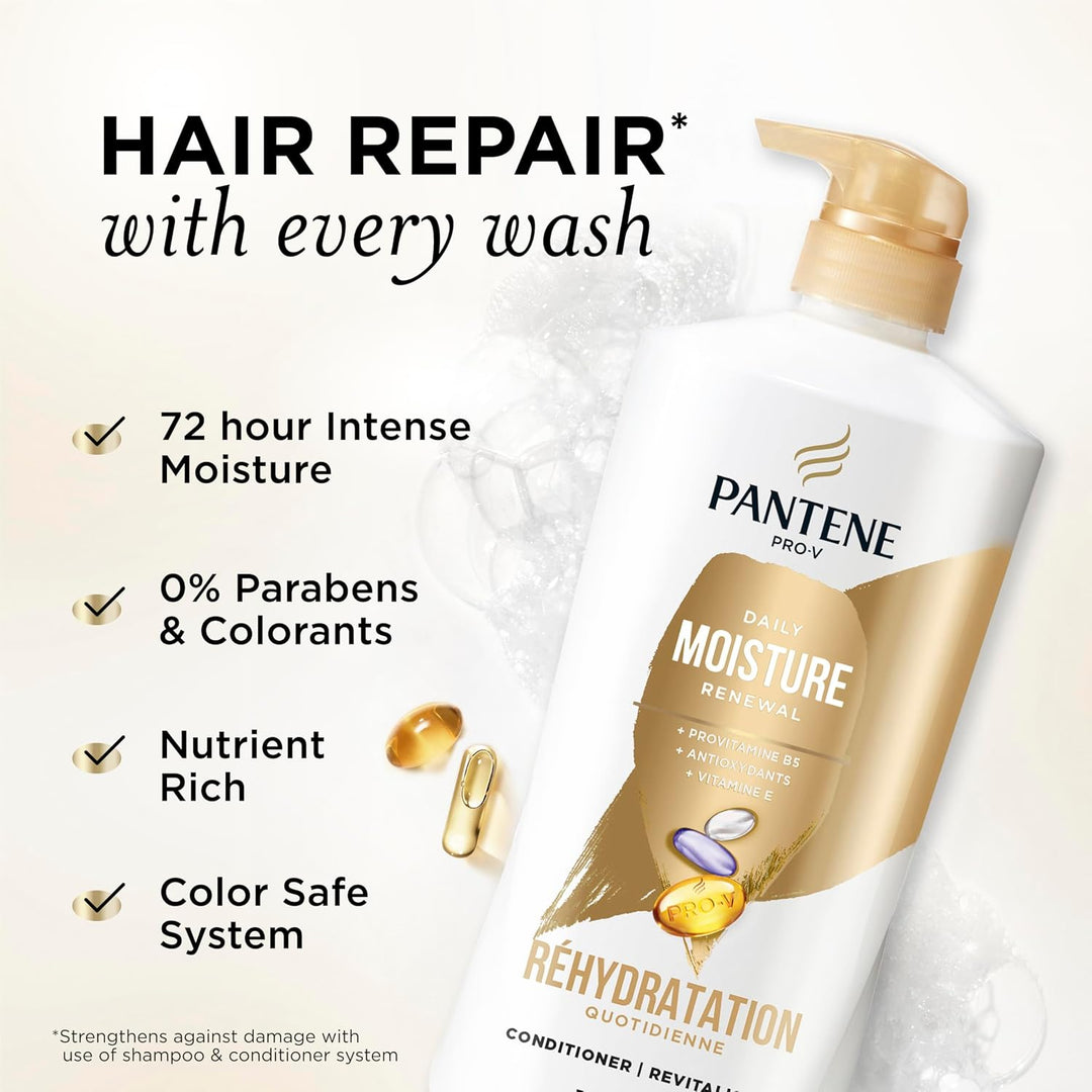Pantene Juego de champú y acondicionador, renovación diaria de la h...