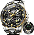 OLEVS Reloj cronógrafo de acero inoxidable impermeable para hombre
