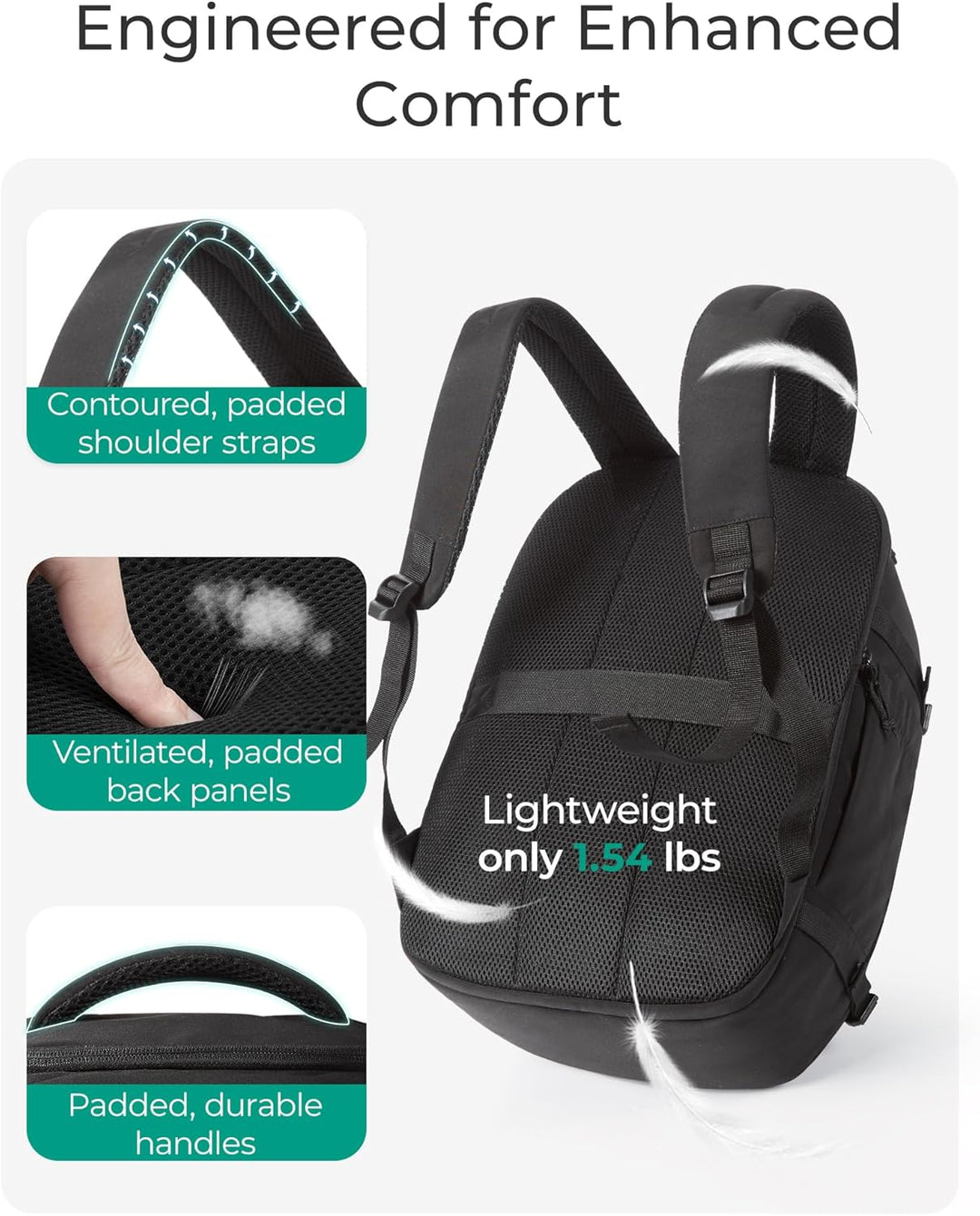 BAGSMART Mochila universitaria de viaje para computadora portátil,...