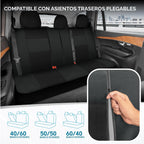 BDK PolyPro - Juego completo de fundas de asiento de auto en carbón invertido, fundas para asiento delantero y trasero divididos para autos, fácil de instalar, juego de fundas para asientos de auto y