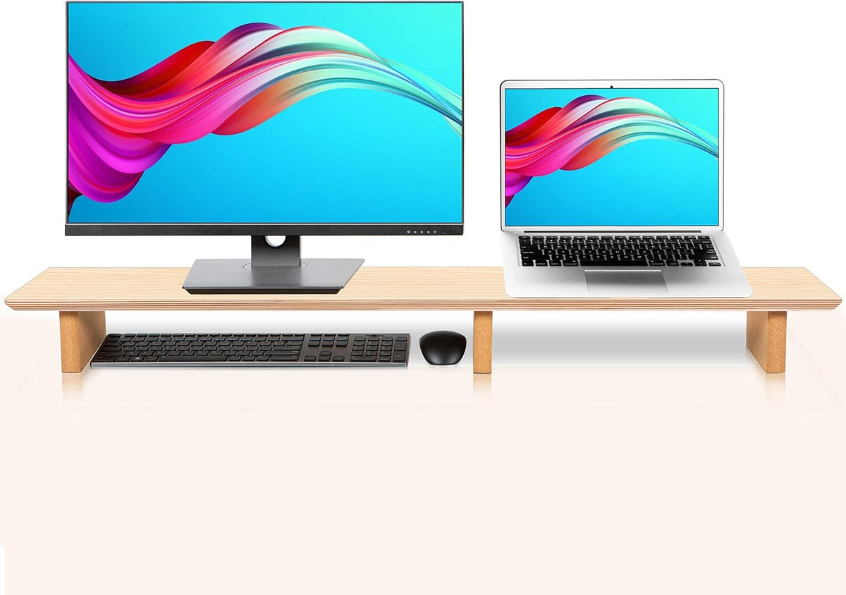 Almohadilla de escritorio de cuero y soporte para monitor