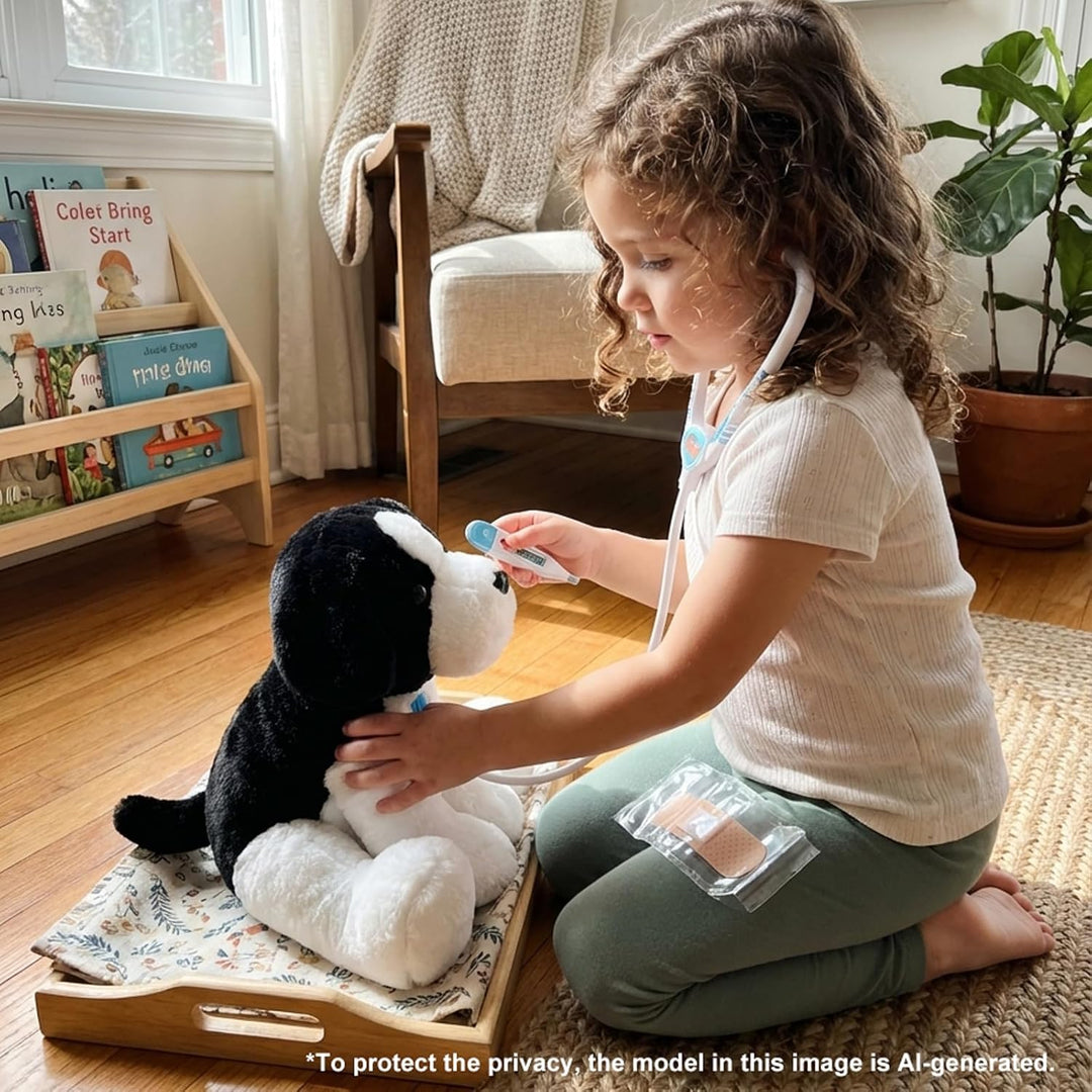WEIGEDU - Peluche de perro pastor Beagle blanco y negro | Para niño...