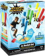 Stomp Rocket Jr Multi-Color Rocket Launcher para Kids, 8 Rockets