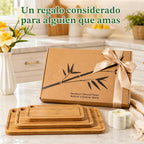 Tabla de cortar de bambú de 3 piezas de madera para cocina
