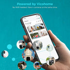 Vicohome 2G6B - Cámara de seguridad solar 2K y timbre de video inteligente DB3 2K con timbre, no necesita NVR, funciona con pilas, fácil de configurar, detección de movimiento, audio bidireccional