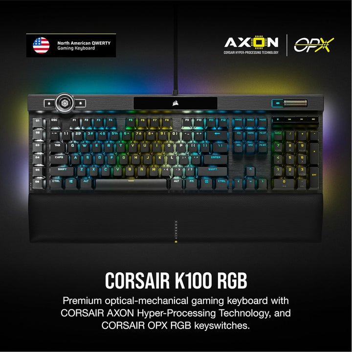 Corsair Teclado para juegos con cable óptico mecánico K100 RGB - Di...