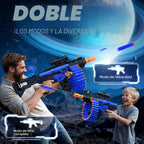 SOFITEN Pistola de juguete eléctrica automática con alcance de juguete con tambor giratorio de 30 dardos y 100 dardos de espuma, juegos de disparos al aire libre, juguetes de cumpleaños para adolescentes, niños y niñas y adultos