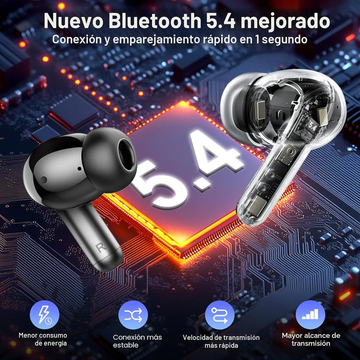 Auriculares inalámbricos, auriculares estéreo 3D 2026 Bluetooth 5.4...