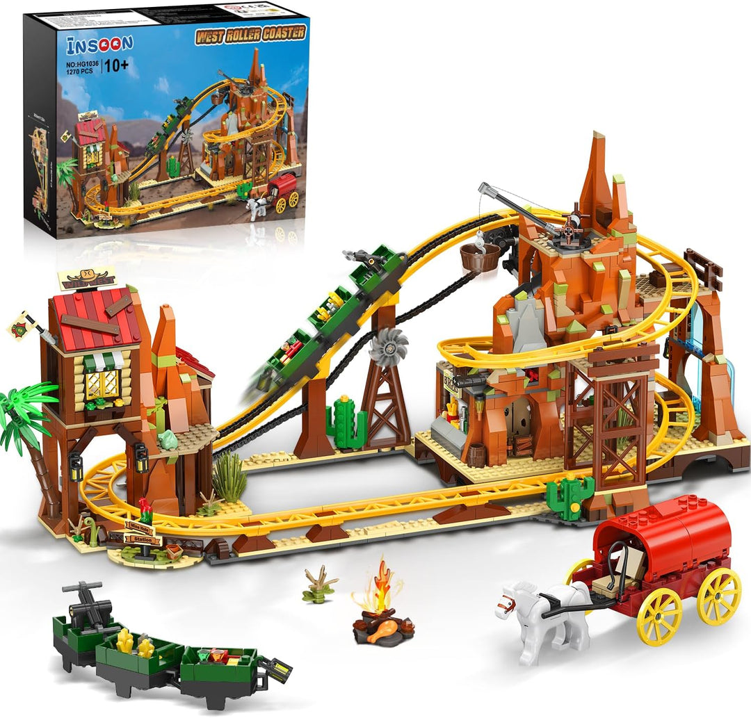 Juego de construcción de montaña rusa occidental juguete