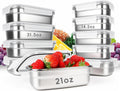 10 recipientes de almacenamiento de alimentos de acero inoxidable 304 con tapas herméticas a prueba de fugas, lonchera Bento apilable para preparación de comidas, recipientes de metal reutilizables