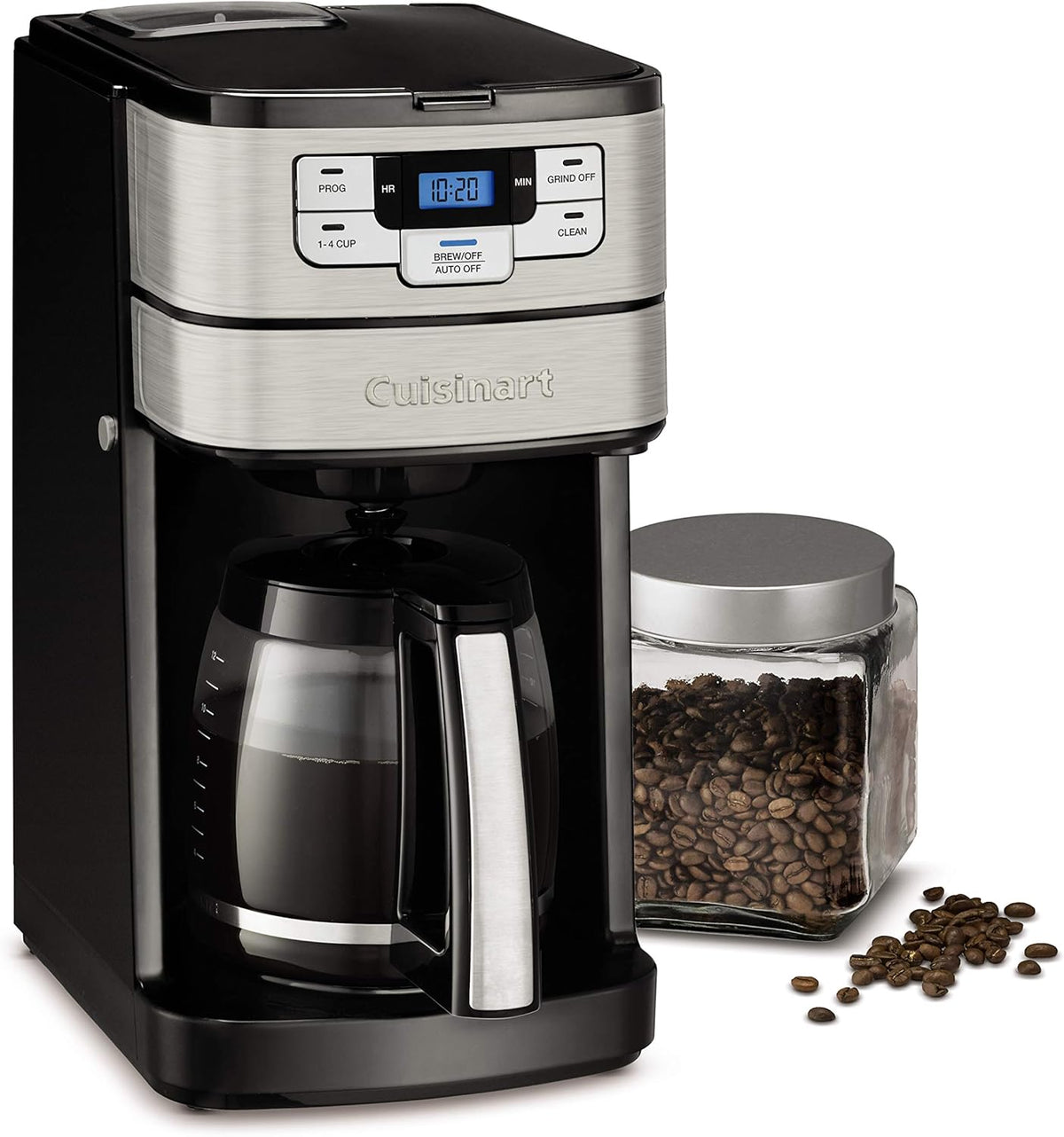 Cuisinart Cafetera automática de 12 tazas con molinillo de cuchilla, jarra