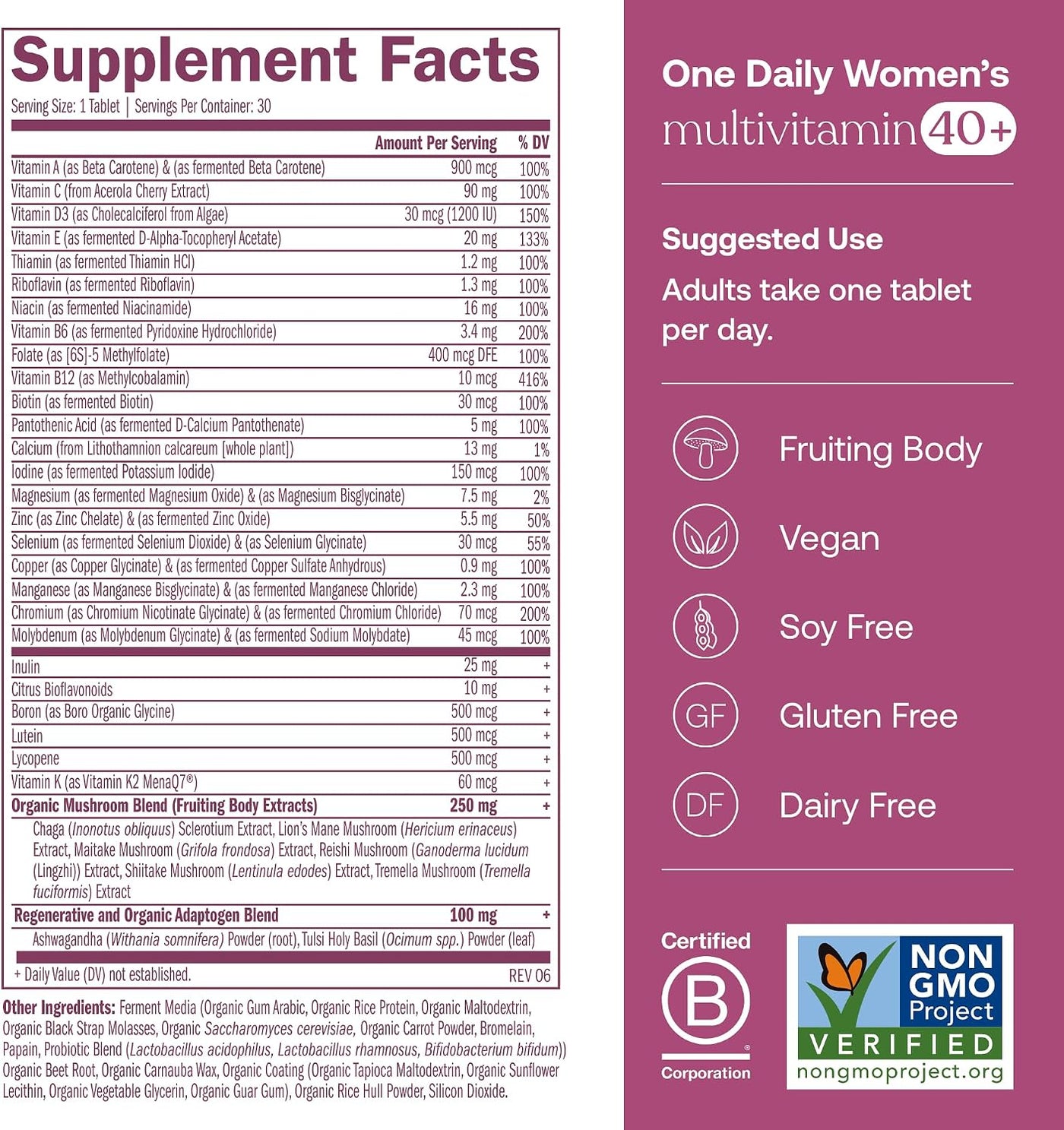 True Grace One Daily Multivitamínico para mujer 40+ (30 tabletas ve...