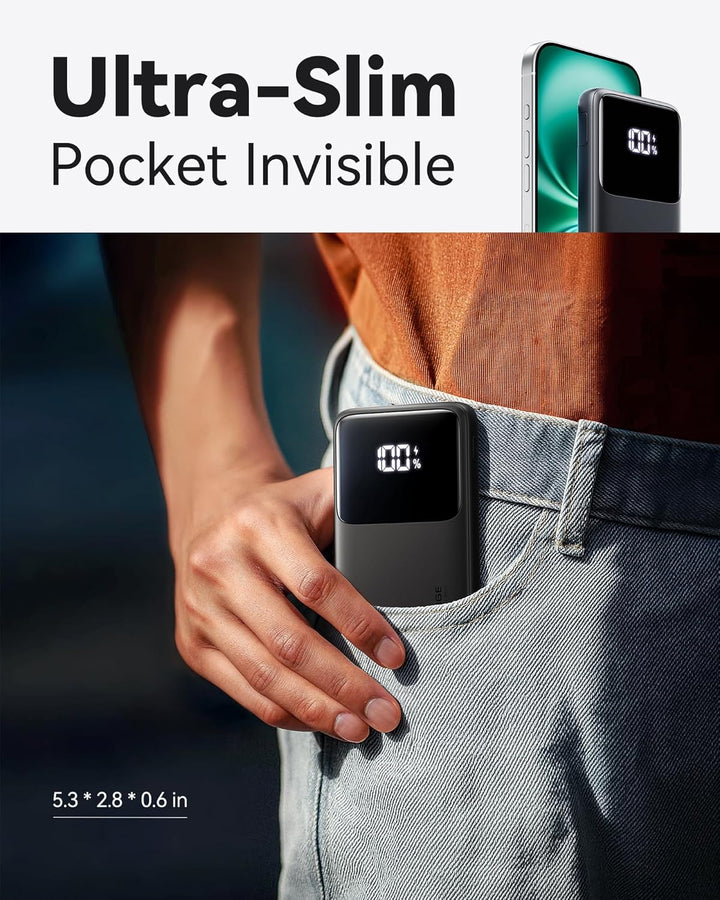 INIU Cargador portátil, carga rápida más delgada de 10000 mAh USB C...