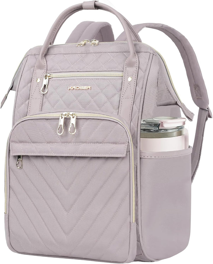 KROSER Mochila para laptop de 17 pulgadas, elegante mochila repelen...