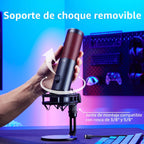 HyperX QuadCast 2 - Micrófono USB para juegos, transmisión y podcasting, con controles integrados, iluminación LED, soporte de choque extraíble, PC, Mac, PS5, PS4, USB-C, color negro