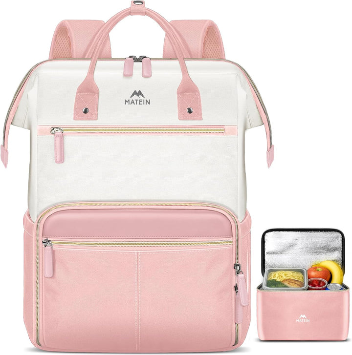 MATEIN Mochila para portátil con lonchera, mochila de almuerzo de 1...