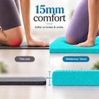 Tapete de yoga extra grueso, antideslizante de 0.591 in NBR, 72 x 24 pulgadas, viene con bola de masaje TPE y cronómetro digital, alfombrilla de entrenamiento para ejercicio en casa, fitness, pilates