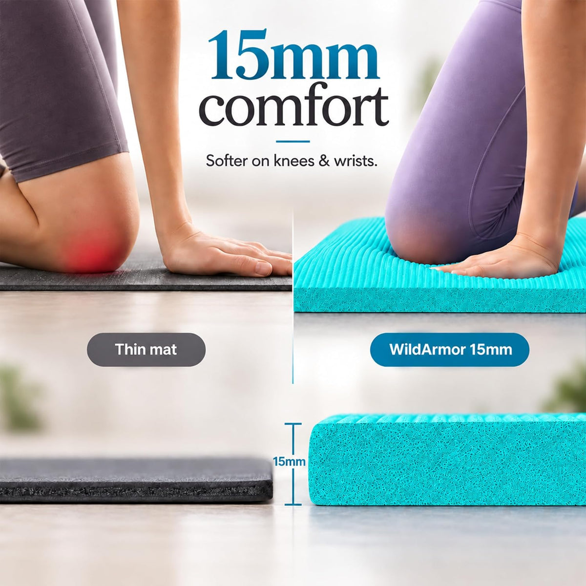 Tapete de yoga extra grueso, antideslizante de 0.591 in NBR, 72 x 24 pulgadas, viene con bola de masaje TPE y cronómetro digital, alfombrilla de entrenamiento para ejercicio en casa, fitness, pilates