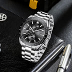 BENYAR Reloj analógico de cuarzo cronógrafo impermeable luminoso de diseñador para hombre, reloj de pulsera para hombre, para negocios, trabajo, deporte, casual, con correa de silicona, elegante