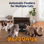 Comedero automático para gatos múltiples con 4 cuencos de acero
