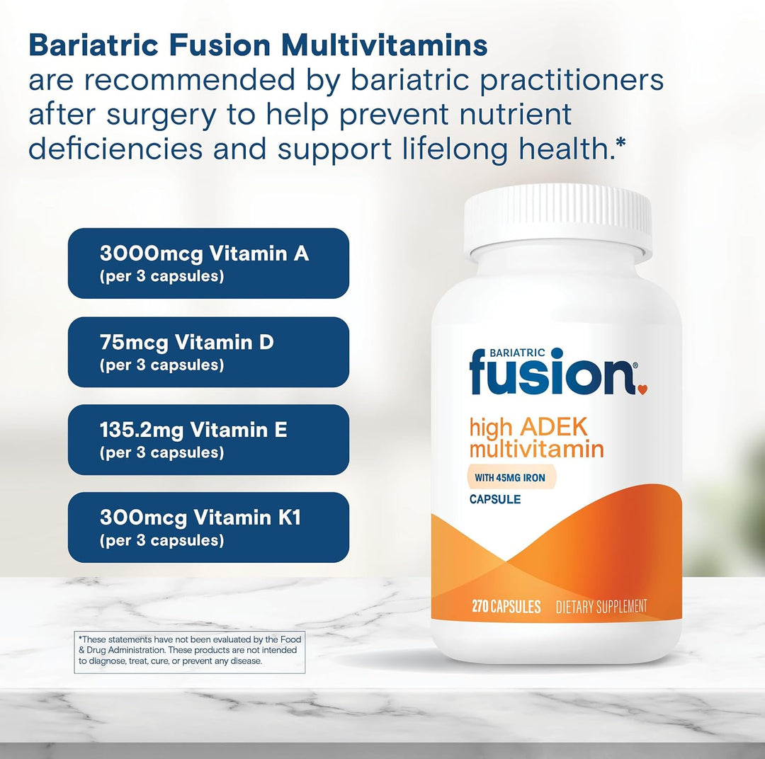 Bariatric Fusion Cápsula multivitamínica alta ADEK con hierro de 45...
