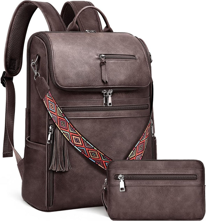 SYTRAH - Mochila de cuero para laptop para mujer, bolso de diseñado...