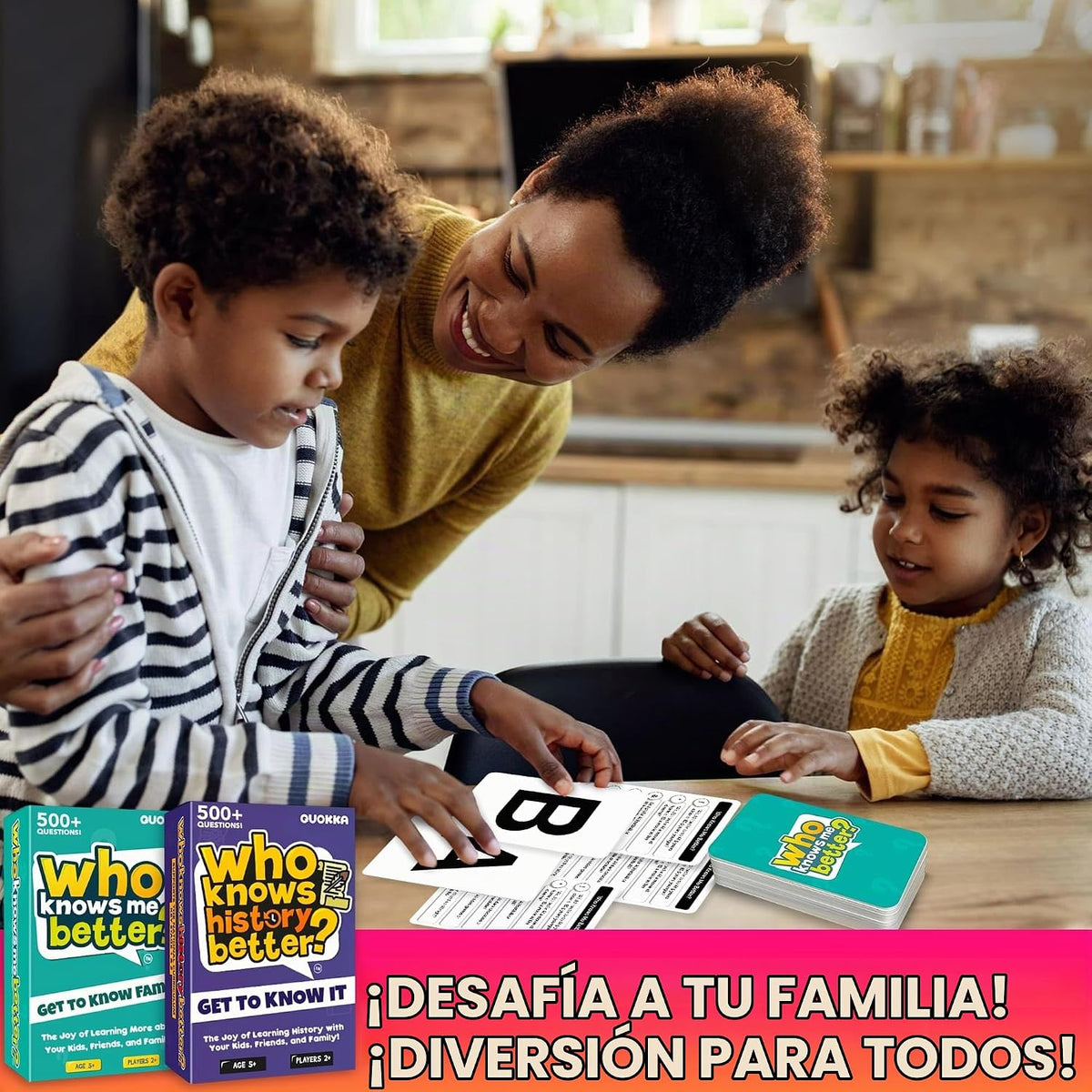 Juegos de cartas para niños 8-12 - Set de 4 juegos de mesa familiares para niños y adultos