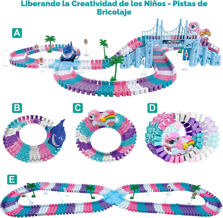 Juguetes de Coches para Niños de 4-6 años, Pista de Carreras de 194...