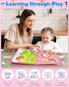 Tablero de actividades Montessori, para niñas de 1, 2, 3 o 4 años, ideal como regalo de cumpleaños, sensorial, juguete educativo de aprendizaje, actividades de viaje