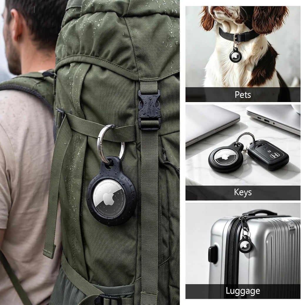 Paquete de 4 fundas para AirTag de 2ª y 1ª generación con 2 llaveros