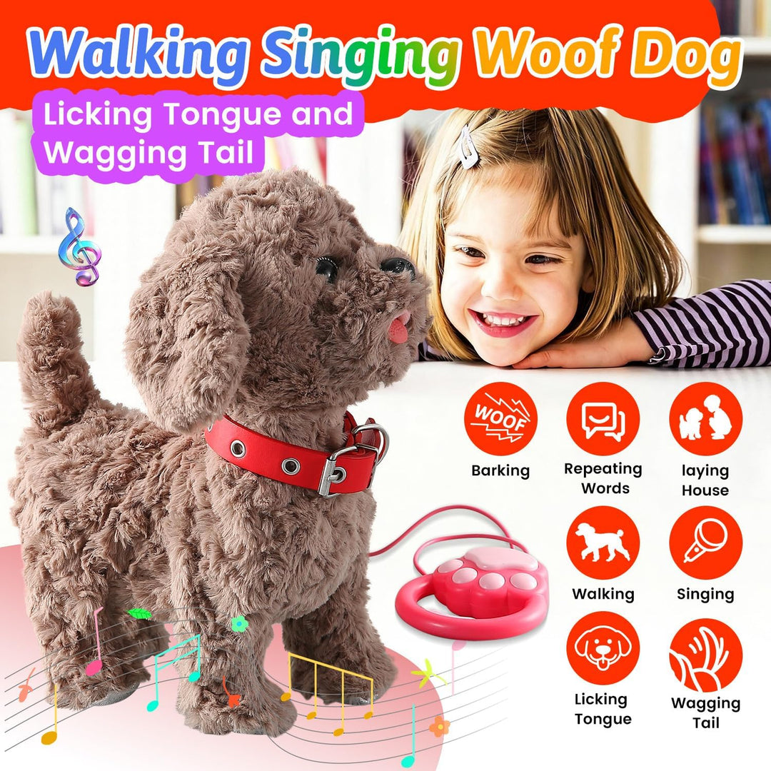 Juego de juguetes de peluche para perros que cantan, repite lo que...