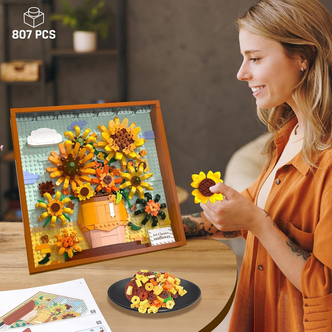 HOGOKIDS Juego de construcción de flores y girasoles con