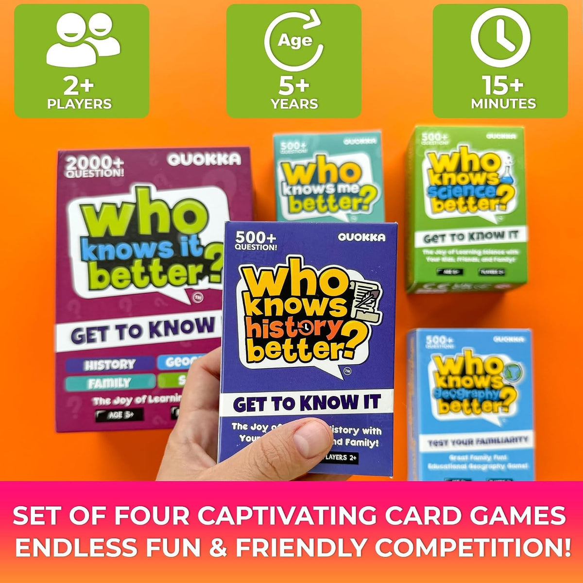 Juegos de cartas para niños 8-12 - Set de 4 juegos de mesa familiares para niños y adultos