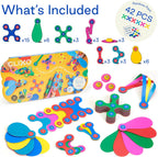 Clixo Rainbow Pack, juguetes magnéticos flexibles para construir para niños (42 Pc, 4+)