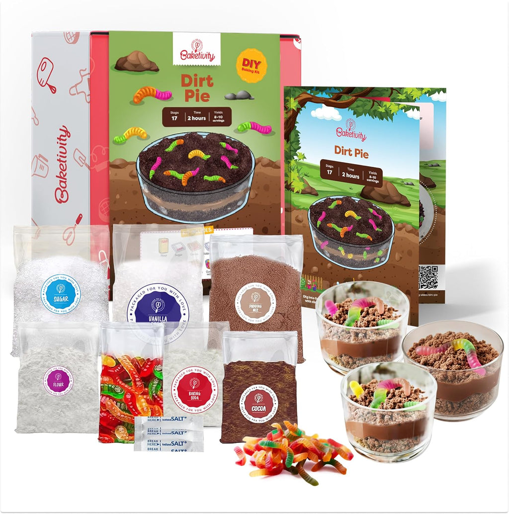 Baketivity Kit de hornear para niños Dirt Pie con ingredientes premedidos