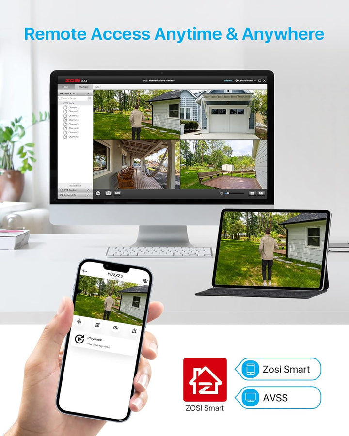 ZOSI Sistema de cámaras de seguridad para el hogar 4K 16CH PoE con...