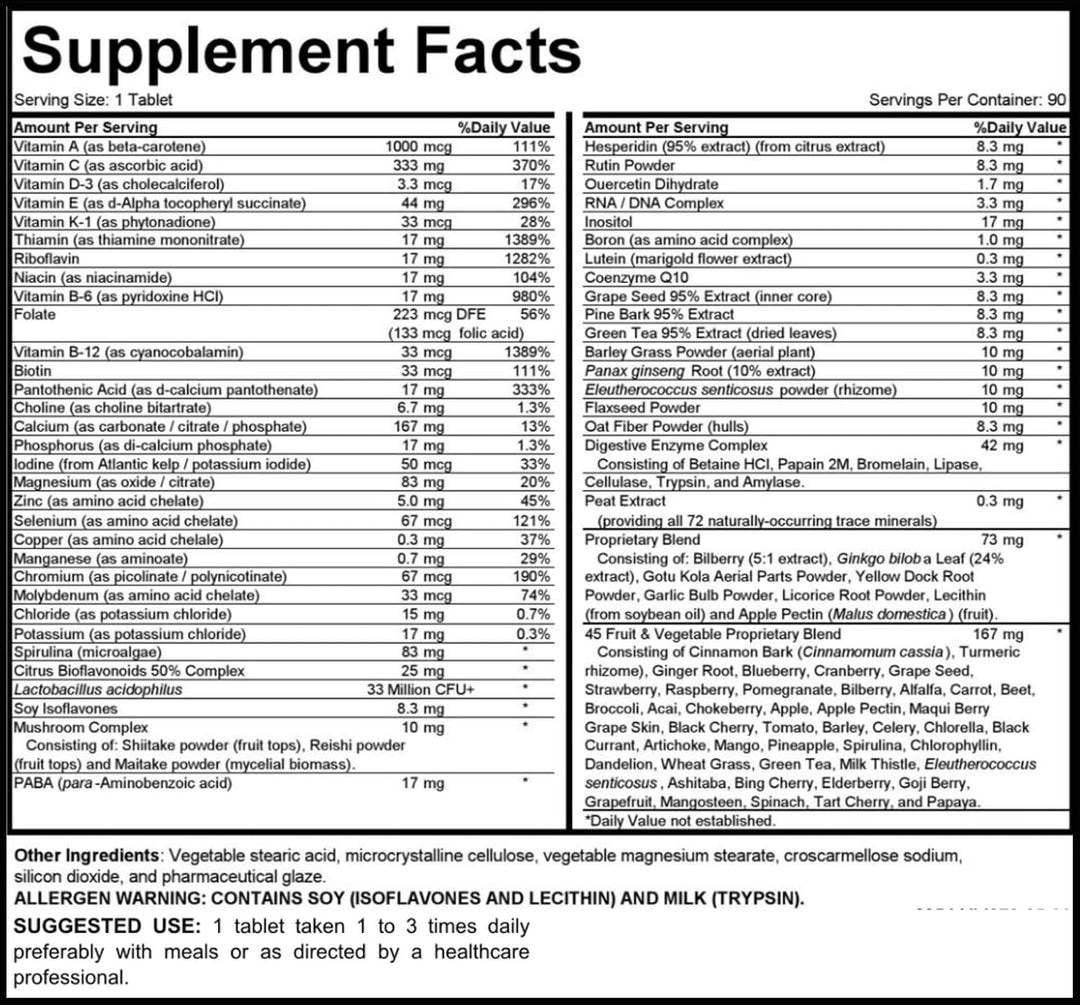 MEGAV-1 Multivitaminas, superalimentos y minerales, multivitamínico...