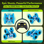 Threeking - Coche de control remoto Rc Flip Stunt Cars Juguetes Regalos, Azul