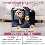 Transportador de mascotas para gatos y perros, se adapta cómodamente a 2
