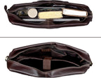 Maletín de cuero prémium para hombres y mujeres, bolsa para laptop de 16 pulgadas, color marrón, ideal para el trabajo, viajes y uso diario
