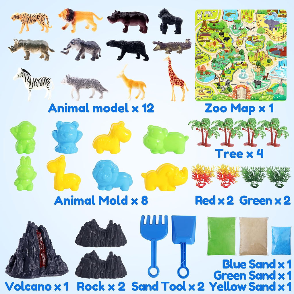 Billeeit Juguete de arena sensorial animal
