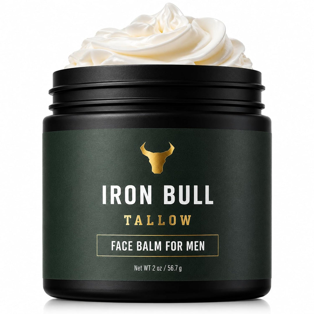Iron Bull - Hidratante facial de sebo de res para hombres. Antienve...
