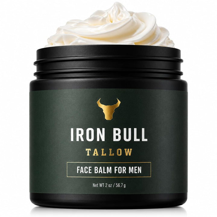 Iron Bull - Hidratante facial de sebo de res para hombres. Antienve...