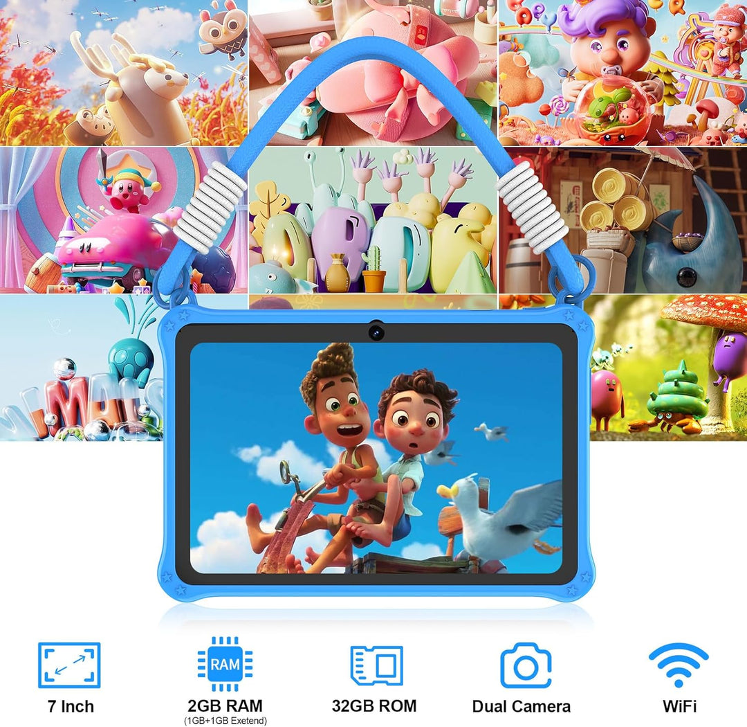 PRITOM Tablet infantil de 7 pulgadas con cordón, tableta Android 13...