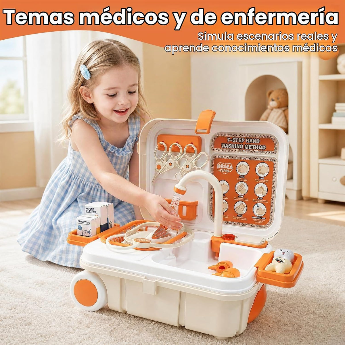 Set de Médico para Niños Pequeños Juguete de Simulación 44 Pzs Juguete STEM para Niños y Niñas Regalo