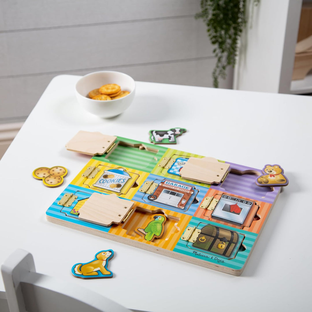 Juego del escondite, tablero de actividades con imanes de madera de...