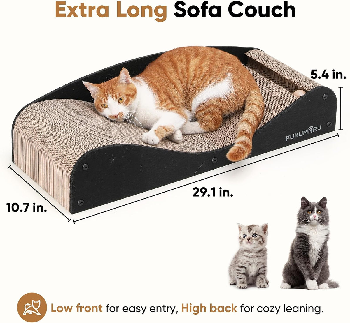 FUKUMARU Cama rascador de cartón para gatos, almohadilla extra grande de