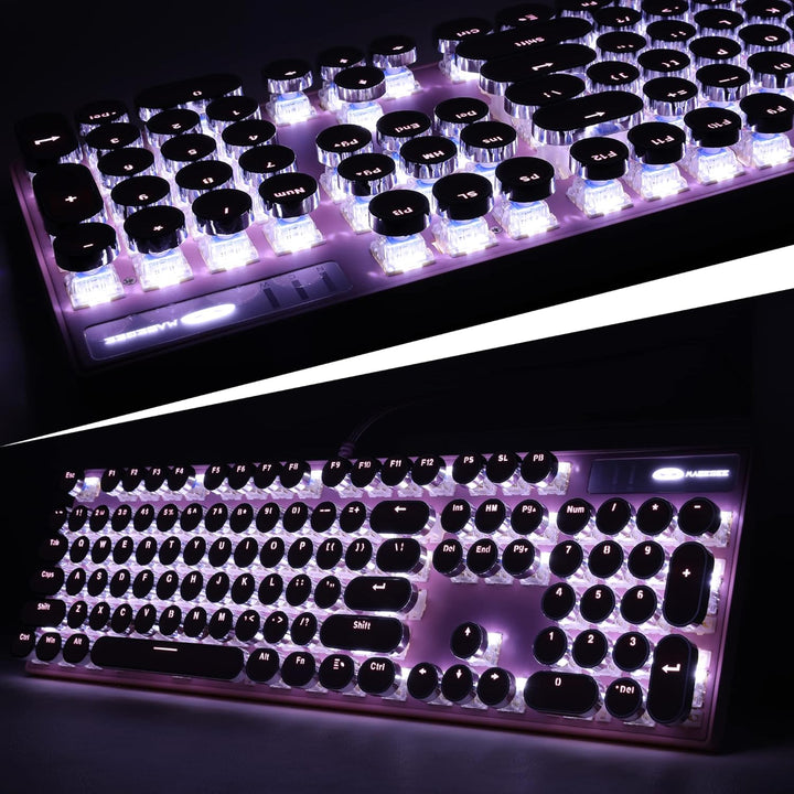 Camiysn Teclado Mecánico para Juegos Estilo Máquina de Escribir, Te...