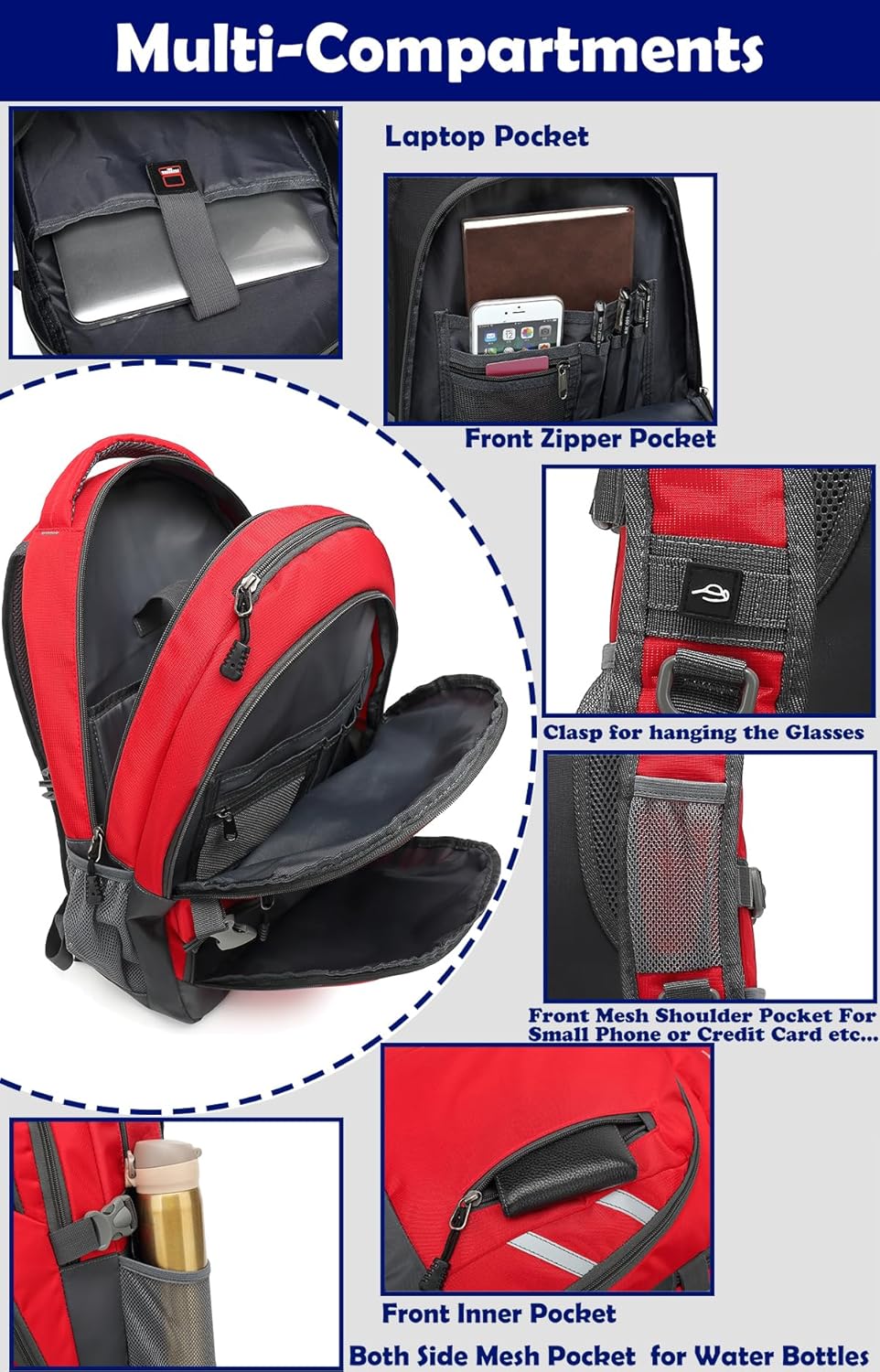 ProEtrade - Mochila para universidad con compartimento para laptop,...